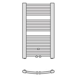 Kermi Basic-50 R gebogen Badheizkörper 804x51x450mm, Anschluss mittig/seitlich, ... KERMI-ER01M0800452XXK 4037486679945 (Abb. 1)