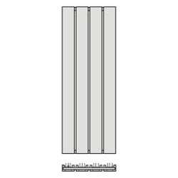 Kermi Beams Designheizkörper 1800x100x660mm 2385W bei 75/65/20 Grad C, Weiß... KERMI-D1N101800662XXK 4037486003719 (Abb. 1)