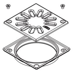 Kermi Ablaufabdeckung K4X L 120 x B 120 mm... KERMI-BZK4X000000UK 4051484940272 (Abb. 1)