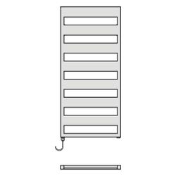 Kermi Casteo-E elektrischer Badheizkörper 986x30x600mm WRX Anschluss rechts 600W... KERMI-CTE101000602SXK 4051487970498 (Abb. 1)