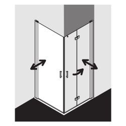Kermi Duschkabine Diga Eckeinstieg Pendeltür Halbteil 1EL 2017x1230x22mm ESG Klar ... KERMI-DI1EL12320VAK 4046383942892 (Abb. 1)