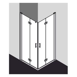 Kermi Duschkabine Diga Eckeinstieg 2T Pendel-Falttür Halbteil 2CL 1867x750x22mm ES... KERMI-DI2CL07518VPK 4051484112280 (Abb. 1)