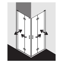 Kermi Duschkabine Diga Eckeinstieg 2T Pendel-Falttür Halbteil 2CL 1867x750x22mm ES... KERMI-DI2CL07518VPK 4051484112280 (Abb. 1)