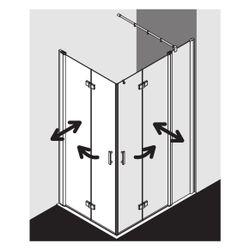 Kermi Duschkabine Diga Eckeinstieg 2T Pendel-Falttür Halbteil 2CL 1867x750x22mm ES... KERMI-DI2CL07518VPK 4051484112280 (Abb. 1)