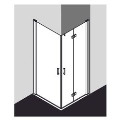 Kermi Duschkabine Diga Eckeinstieg Pendeltür Halbteil 1EL 2017x1230x22mm ESG Klar ... KERMI-DI1EL12320VAK 4046383942892 (Abb. 1)