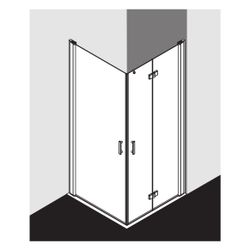 Kermi Duschkabine Diga Eckeinstieg Pendeltür Halbteil 1EL 2017x1230x22mm ESG Klar ... KERMI-DI1EL12320VAK 4046383942892 (Abb. 1)