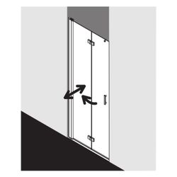 Kermi Duschkabine Diga Pendel-Falttür 2DL 2017x1100x22mm ESG Klar 6mm Silber Hochg... KERMI-DI2DL11020VPK 4051484116868 (Abb. 1)