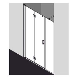 Kermi Duschkabine Diga Pendel-Falttür und Festfeld 2OL 1867x1600x22mm ESG Klar 6mm... KERMI-DI2OL16018VAK 4051484235453 (Abb. 1)
