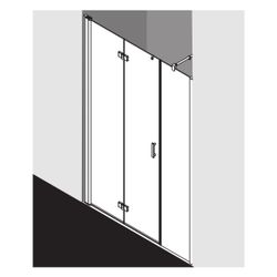 Kermi Duschkabine Diga Pendel-Falttür und Festfeld 2OL 1867x1600x22mm ESG Klar 6mm... KERMI-DI2OL16018VAK 4051484235453 (Abb. 1)