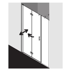 Kermi Duschkabine Diga Pendel-Falttür und Festfeld 2OL 1867x1600x22mm ESG Klar 6mm... KERMI-DI2OL16018VAK 4051484235453 (Abb. 1)