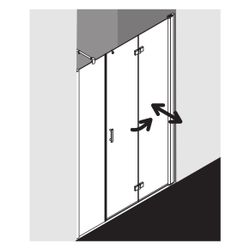 Kermi Duschkabine Diga Pendel-Falttür und Festfeld 2OR 2017x1100x22mm ESG SR Opaco... KERMI-DI2OR11020VYK 4051484236580 (Abb. 1)