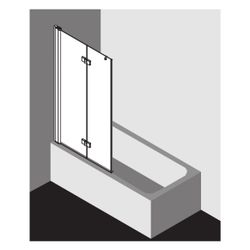 Kermi Faltwand Diga Badewannenaufsatz 2F 2PL 1517x1000x22mm ESG Klar 6mm Silber Ho... KERMI-DI2PL10015VPK 4051484118220 (Abb. 1)