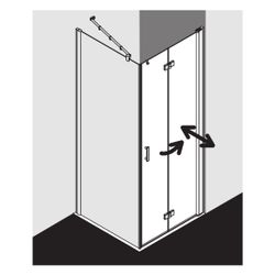 Kermi Duschkabine Diga Pendel-Falttür 2SR 1867x900x22mm ESG Klar 6mm Silber Hochgl... KERMI-DI2SR09018VPK 4051484120704 (Abb. 1)
