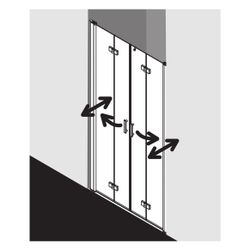 Kermi Duschkabine Diga Pendel-Falttür 4T 2T4 1867x1400x22mm ESG Klar 6mm Silber Ho... KERMI-DI2T414018VPK 4046383853082 (Abb. 1)