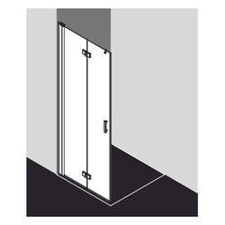Kermi Walk-In Wall Diga Pendel-Faltür 2YL 2017x1200x22mm ESG Klar 6mm Silber Hochg... KERMI-DI2YL12020VPK 4051484448235 (Abb. 1)
