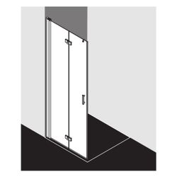 Kermi Walk-In Wall Diga Pendel-Faltür 2YL 2017x1200x22mm ESG Klar 6mm Silber Hochg... KERMI-DI2YL12020VPK 4051484448235 (Abb. 1)