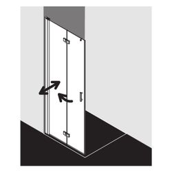 Kermi Walk-In Wall Diga Pendel-Faltür 2YL 2017x1200x22mm ESG Klar 6mm Silber Hochg... KERMI-DI2YL12020VPK 4051484448235 (Abb. 1)