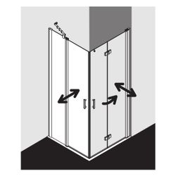 Kermi Duschkabine Diga Eckeinstieg 2T Pendel-Falttür Festfeld Halbteil EPL 1867x80... KERMI-DIEPL08018VUK 4046383960599 (Abb. 1)