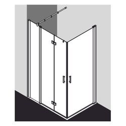 Kermi Duschkabine Diga Eckeinstieg 2T Pendel-Falttür Festfeld Halbteil F2L 2017x12... KERMI-DIF2L12320VAK 4051484122852 (Abb. 1)