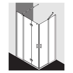 Kermi Duschkabine Diga Eckeinstieg 2T Pendel-Falttür Festfeld Halbteil F2L 2017x12... KERMI-DIF2L12320VAK 4051484122852 (Abb. 1)