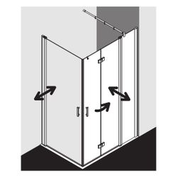 Kermi Duschkabine Diga Eckeinstieg 2T Pendel-Falttür Festfeld Halbteil F2R 1867x90... KERMI-DIF2R09018VPK 4051484123347 (Abb. 1)