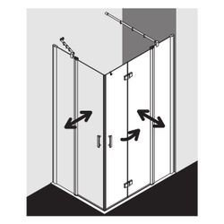 Kermi Duschkabine Diga Eckeinstieg 2T Pendel-Falttür Festfeld Halbteil F2R 1867x90... KERMI-DIF2R09018VPK 4051484123347 (Abb. 1)