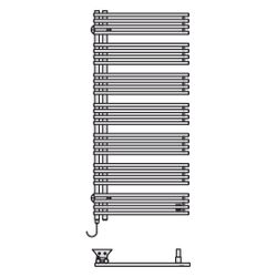 Kermi Diveo-E elektrischer Designheizkörper 1320x46x450mm WRX Anschluss rechts 6... KERMI-DVE1A130045WSXK 4051487282324 (Abb. 1)