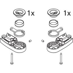 Kermi Lager Set unten, EBAT024, Silber Hochglanz, 2534008... KERMI-2534008 4051484922681 (Abb. 1)
