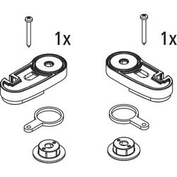 Kermi Lager Set oben, EBDI017, Silber Hochglanz, 2535003... KERMI-2535003 4051484925811 (Abb. 1)