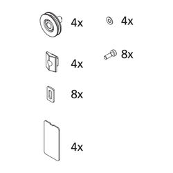 Kermi Laufrollen Set, EBI2029, Silber Mattglanz, 2533855... KERMI-2533855 4051484922087 (Abb. 1)