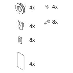 Kermi Laufrollen Set, EBI2029, Silber Mattglanz, 2533855... KERMI-2533855 4051484922087 (Abb. 1)