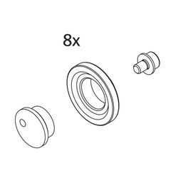 Kermi Laufrollen Set, EBIN008, Silber Mattglanz/Weiß, 2533577... KERMI-2533577 4051484921905 (Abb. 1)