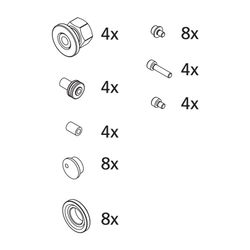 Kermi Laufrolle Set, EBIN010, Silber Mattglanz/Weiß, 2533578... KERMI-2533578 4051484921912 (Abb. 1)