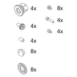 Kermi Laufrolle Set, EBIN010, Silber Mattglanz/Weiß, 2533578... KERMI-2533578 4051484921912 (Abb. 1)