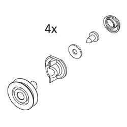 Kermi Laufrolle Set oben, EBIN015, Silber Mattglanz, 2533892... KERMI-2533892 4051484922223 (Abb. 1)