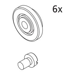 Kermi Laufrollen Set oben, EBIN023, Silber Mattglanz/Weiß, 2533580... KERMI-2533580 4051484921936 (Abb. 1)
