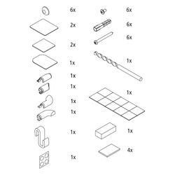 Kermi Montagekleinteile Set, EBLI017, Silber Hochglanz, 2535125... KERMI-2535125 4051484926306 (Abb. 1)