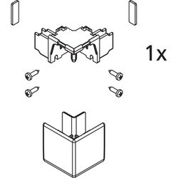 Kermi Eckverbinder Set, EBLI023, Silber Mattglanz/Silber Hochglanz, 2534907... KERMI-2534907 4051484925194 (Abb. 1)