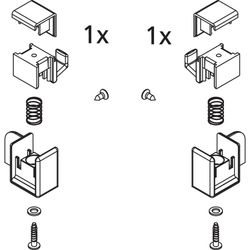 Kermi Haken Set unten lang, EBLI025, Silber Mattglanz/Silber Hochglanz, 2534909... KERMI-2534909 4051484925217 (Abb. 1)