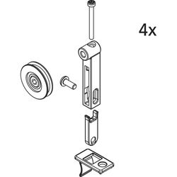 Kermi Laufrollen Set oben, EBLI026, Silber Mattglanz/Silber Hochglanz, 2534910... KERMI-2534910 4051484925224 (Abb. 1)