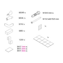 Kermi Montagekleinteile Set, EBLI029, Chrom, 2539329... KERMI-2539329 4051484928379 (Abb. 1)