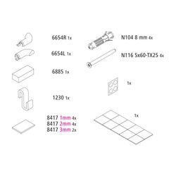 Kermi Montagekleinteile Set, EBLI030, Chrom, 2539330... KERMI-2539330 4051484928386 (Abb. 1)