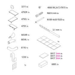 Kermi Montagekleinteile Set, EBLI031, Schwarz Soft, 2539332... KERMI-2539332 4051484928409 (Abb. 1)