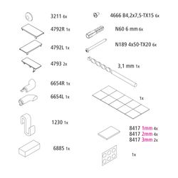 Kermi Montagekleinteile Set, EBLI043, Chrom, 2539347... KERMI-2539347 4051484928553 (Abb. 1)