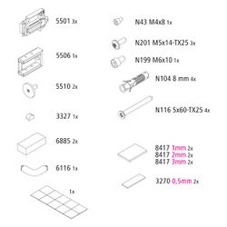 Kermi Montagekleinteile Set ZBNI001, Chrom, 2535465... KERMI-2535465 4051484927419 (Abb. 1)