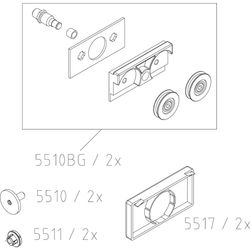 Kermi Laufwagen Set oben, EBNI012, Chrom, 2535873... KERMI-2535873 4051484927648 (Abb. 1)