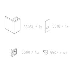 Kermi Eckwinkel Set links, EBNI015, Chrom, 2535878... KERMI-2535878 4051484927679 (Abb. 1)