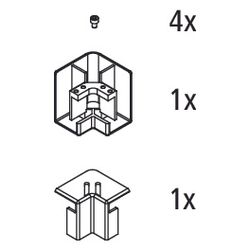 Kermi Eckverbinder Set für Eckeinstieg 2-teilig bodenfrei, EBNI017, Chrom, 2535882... KERMI-2535882 4051484927693 (Abb. 1)