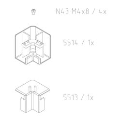 Kermi Eckverbinder Set für Eckeinstieg 2-teilig bodenfrei, EBNI017, Chrom, 2535882... KERMI-2535882 4051484927693 (Abb. 1)