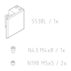 Kermi Verbinder Set links für Wandstütze Gleittür 2-teilig mit Festfeld, EBNI019, Chrom,... KERMI-2535886 4051484927716 (Abb. 1)